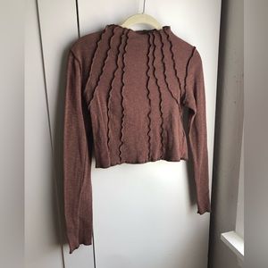 Urban Outfitters Cropped Grunge Mock Neck Top